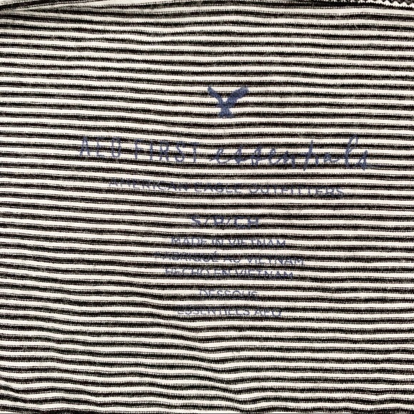 American Eagle STR BLK/WTE Halter Open Back - Picture 5 of 7